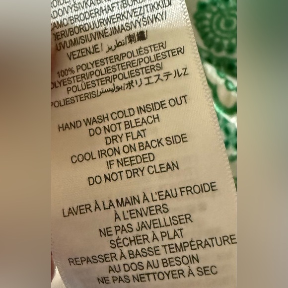 Adrianna Papell Green White Eyelet Embroidered Midi Dress Boho 10 - Picture 4 of 4